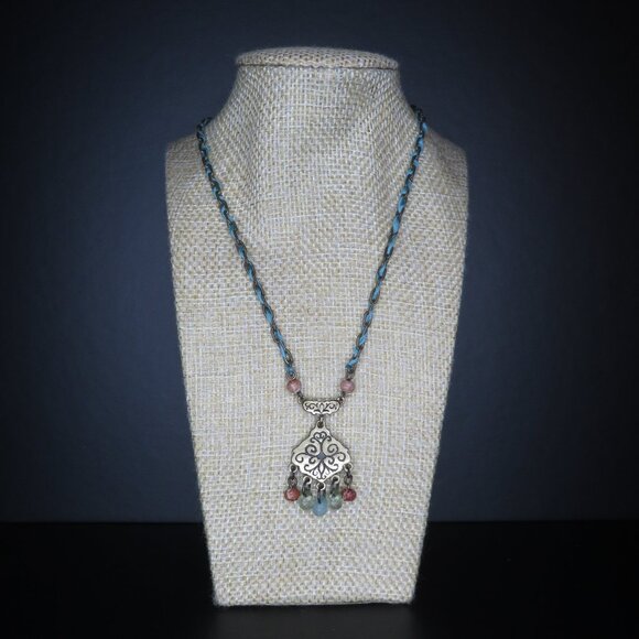 Bohemian Necklace with Multicolor Stones - Picture 1 of 6